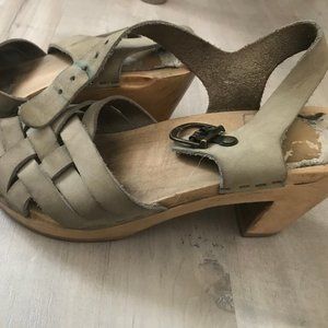 No. 6 Clogs Sandals in Sage Sz 38